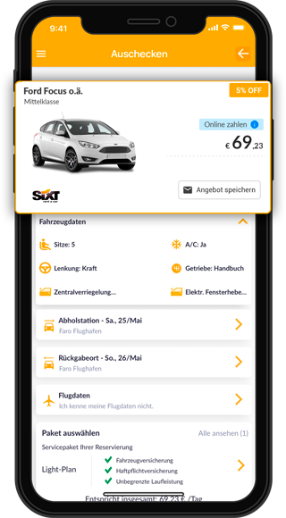 Die Mietwagen-App von Rentcars