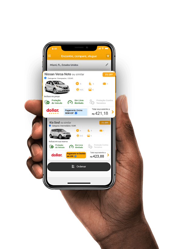 The Rentcars car rental App